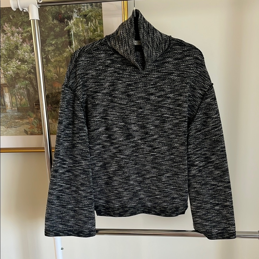 We The Free Black and Gray Turtleneck Sweater